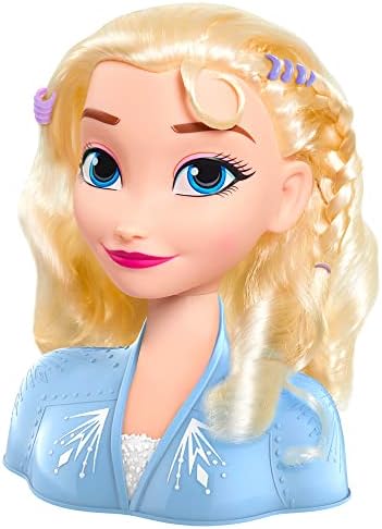 Disney 2 Elsa Styling Head, 18-Pieces Include Wear and Share Accessories, Blonde, Hair Styling for Kids, Officially Licensed Kids Toys for Ages 3 Up by Just Play