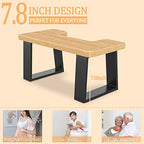 VOTZAAQ Toilet Stool- 7.8'' Upgraded Wooden with Metal Poop Stool, Black Toilet Stool Squat Adult with Non-Slip Pads, Suitable for Everyone