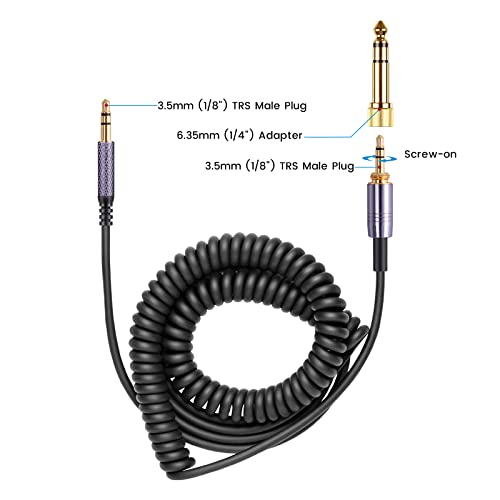 Solo4 Cord Coiled Audio Cable Replacement for Dre Beats Studio3 / Studio Pro/Solo 3 Wireless Noise Cancelling Headphones, 3.5mm(1/8") Extension Wire Compatible with iPhone PS5 Xbox One, 14ft