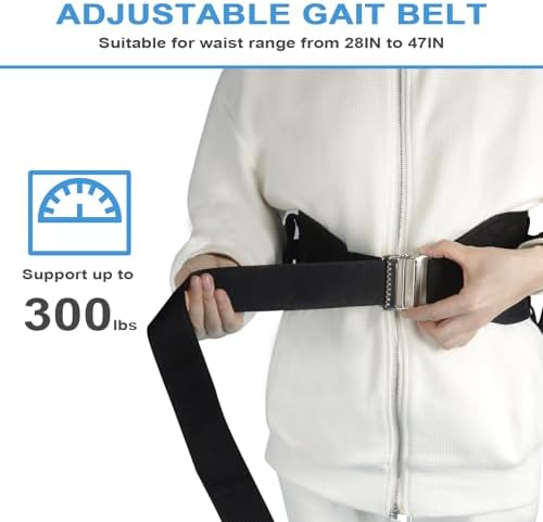 Gait Belts for Seniors, Transfer Belt with Handles, Gate Belts Medical for Elderly, Walking Belt for Lifting Elderly & Patient Physical Therapy - Metal Buckle Anti-Slip Gait Belt for Medical Nursing