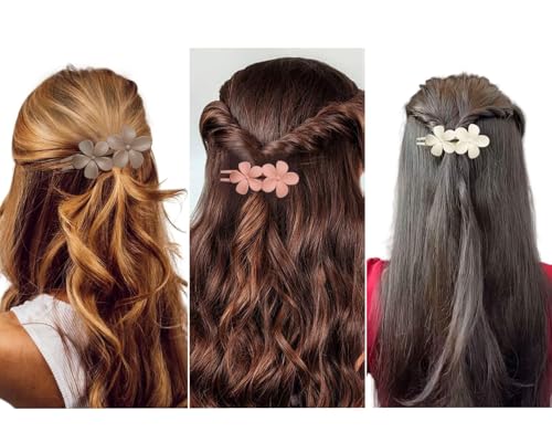 8 Pcs Flower Hair Claw Clips, Matte Flat Frangipani Hair Clips, Beach Tropical Party Strong Hold Jaw Hair Clips for Women Girls Thin Thick Curly Straight Hair Accessories (8 PCS Frangipani)
