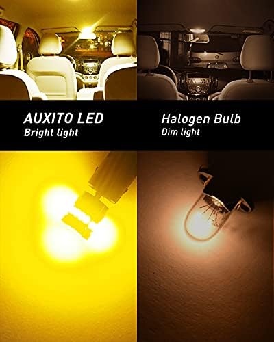 AUXITO 194 LED Bulb Amber Yellow 168 2825 W5W T10 Wedge 24-SMD 3014 Chipsets Replacement Bulbs for Car Dome Map License Plate Courtesy Step Lights (Pack of 2)
