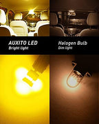 AUXITO 194 LED Bulb Amber Yellow 168 2825 W5W T10 Wedge 24-SMD 3014 Chipsets Replacement Bulbs for Car Dome Map License Plate Courtesy Step Lights (Pack of 2)