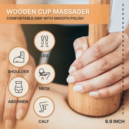 Nuddspa Wood Therapy Massage Tools 6 Pcs, Lymphatic Drainage Massager, Maderoterapia Kit, Anti Cellulite Complete Body Sculpting Tools for Total Relaxation & Relief (6 Pack)