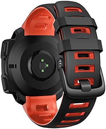 NotoCity for Garmin Instinct Band Silicone Replacement Watch Band Compatible with Garmin Instinct 2/ Solar/Tactical(black-red)