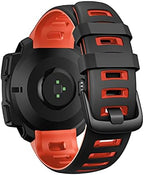 NotoCity for Garmin Instinct Band Silicone Replacement Watch Band Compatible with Garmin Instinct 2/ Solar/Tactical(black-red)