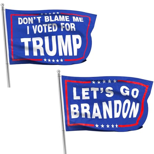 2024 Trump Flag for Don't Blame Me I Voted for Trump & Let‘s Go Brandon, 3x5 Ft Trump Banner with Brass Grommets Outdoor, Decoration Premium Presidential Election Banner 100D Polyester, UV Protection