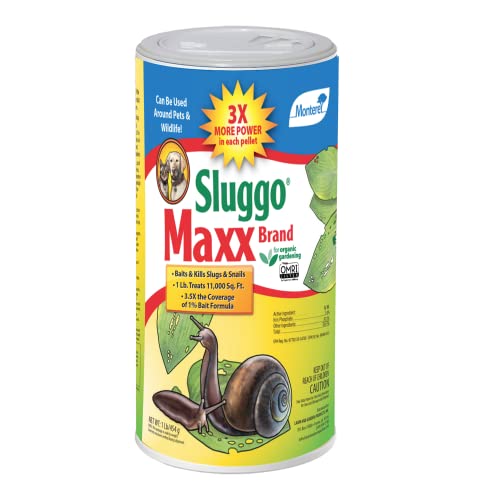 Monterey - Sluggo Maxx - Organic Gardening Slug and Snail Killer for Garden - Pet and Wildlife Friendly Iron Phosphate - 1 Pound