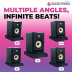 Liquid Stands Studio Monitor Sound Isolation Pads for Speakers 5" High-Density Speaker Foam Pads That Prevents Vibrations Angled Speaker Riser - Acoustic Speaker Isolation Pad for Floor, Desktop