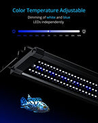 NICREW ClassicLED Gen 2 Aquarium Light, 15 Watts, Dimmable LED Fish Tank Light with 2-Channel Control, White and Blue LEDs, Size 18 to 24 Inch