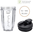 18OZ Replacement Cups Compatible with Ninja Nutri BN401, SS101, BN400, BN800, BN801, SS351, SS151 TWISTi DUO Blender, with Upgraded Sip and Seal Lids- Convenient to Drink Directly.(2 Pack)
