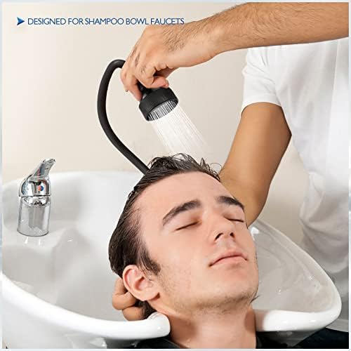 LukLoy UPC Certified Salon Shampoo Bowl Sprayer Head with Black Rubber Hose, Professional Salon Sink Replacement Part for Salon Barber Shop Spa, 1/4" Thread