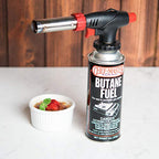 Chef Master 90340 | Pack of 4 Butane Fuel Cylinders| 8oz Butane Canisters for Portable Stove | Butane Torch Replacement Canisters