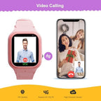 4G Kids Smart Watch - Boys Girls GPS Tracker Kids Smartwatches Phone Watch Video Call SOS Alarm Voice Chat and Touch Screen Game Real Time Tracking Smartwatch for Age 3-12 (Pink)