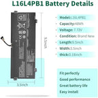 DMKAOLLK L16M4PB1 L16C4PB1 L16L4PB1 Battery Replacement for Lenovo Yoga 720 13 720-13IKB 720-131KB, Yoga 730-13IKB 730-131KB,Yoga 730 730-13IWL 730-131WL 5B10M52738 2ICP4/43/110-2 48Wh