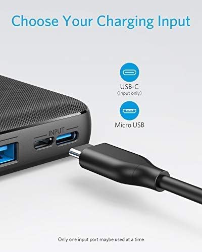 Anker Portable Charger, Power Bank, 20,000mAh Battery Pack with PowerIQ Technology and USB-C (Recharging Only) for iPhone 15/15 Plus/15 Pro/15 Pro Max, iPhone 14/13/12 Series, Samsung Galaxy (Black)