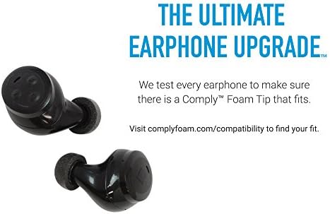 Comply TW-200-C | Memory Foam Replacement Earbud Tips for Anker Soundcore, Sennheiser, JBL, SoundPEATS & More | Ultimate Comfort, Secure Fit, Superior Noise Isolation | Black, Medium (3 Pairs)