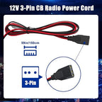 CB Power Cord 3 Pin Plug Cable 2-Wire 15A Fused Replacement with 12V Car Cigarette Lighter Plug for Cobra Uniden Midland Mobile CB Ham Radio (3PIN 2PACK)