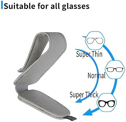 Yuoyar 2 Packs Magnetic Sunglass Holder for Car Visor - Universal Sunglasses Clip for Different Size Eyeglasses - Convenient Interior Car Accessories (2, Grey)