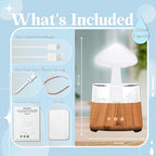 Rain Cloud Humidifier Water Drip Bluetooth Speaker, Mushroom Aromatherapy Essential Oils Diffuser with 7 LED Night Light-Gloomy Rainfall & Raindrops Relaxing Sound for deep Sleep in Bedroom (Wood)