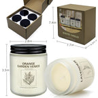 Candles for Home Scented, 4 Pack Scented Candles Gifts for Women 28 oz 200 Hour Long Lasting Natural Soy Candles, Lavender, Orange Garden Venice, Campfire Marshmallows 3 scents
