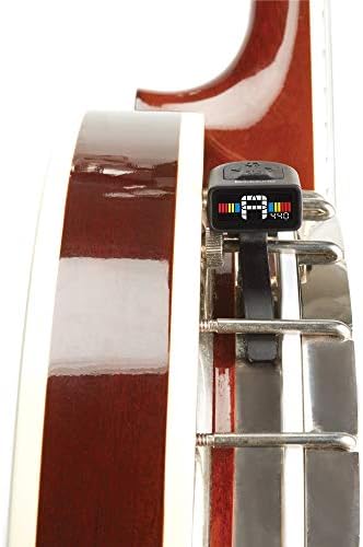 D'Addario Accessories Micro Banjo Tuner - Multi-color display - Digital Tuner - Non Marring Hoop Bracket - Fast & Accurate Tuning - Visual Metronome