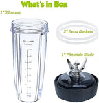 [ New Model] Replacement blender Blade and 32oz Cup Accessories, Only Compatible with Nutri Ninja SS150,SS151,SS300, SS350,SS351, CO351B, SS100, SS101, CO101B,SS400,SS401