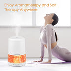 URPOWER 2-in-1 Ultrasonic Essential Oil Diffusers 230ML & Himalayan Salt Lamp Aromatherapy Diffuser Cool Mist Humidifier with 3 Brightness 100% Himalayan Pure Salt Rock Lamp for Home Office Yoga