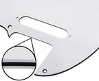 FLEOR 8 Hole TL Pickguard Scratch Plate with Pickguard Screws Set Fit USA/MX Standard TL Style Pickguard Replacement, 3Ply White