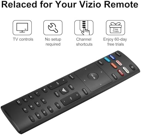 Replacement for Vizio Smart TV Remote, 2-Pack Cover & Remote for Vizio TV, Control for Vizio TV Remote Compatible for VIZIO All LED LCD HD 4K UHD HDR Smart TV