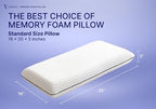 Vaverto King Size Gel Memory Foam Pillow: Ventilated, Orthopedic, Contoured Support, Cooling Design with Viscose Made from Bamboo Cover - Ideal for Side and Back Sleepers, Dorm Room Essential