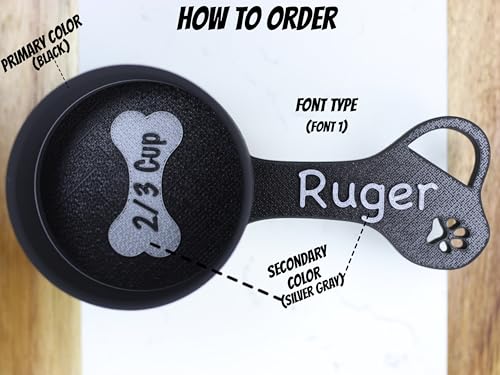 Personalized Dog Food Scoop Custom Scooper Pet Kibble Scoop Food Dispenser Dog Measuring Cup Custom Pet Accessories Gift Idea For Dog Lover (8oz - 1cup)