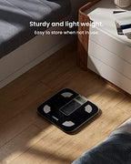 RENPHO Scale for Body Weight and Fat Percentage, No Battery Replacement Solar Power Digital Bathroom Smart Scale Bluetooth Body Fat Scale, Body Composition Monitor with App 400lbs-Elis