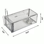 Anyhall 2-Pack Live Rat Traps Humane Mouse Chipmunk Cage Traps (Silver)