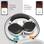 MOSISO Smart Hard Case Compatible with AirPods Max Supports Sleep Mode, Organizer Portable Travel Cover Storage Bag with Silicone Earpad & Headband Cover Anti-Scratch Accessories, Black