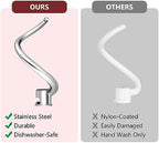 Dough Hook Replacement for KitchenAid 7QT Bowl-Lift Stand Mixers, Spiral and Stainless Steel Hook for Kitchen aid Attachment Accessories