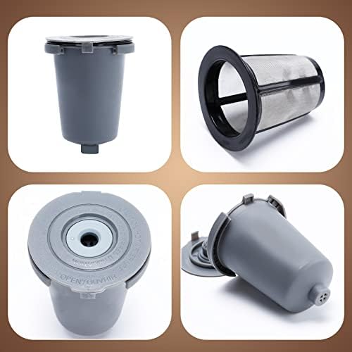 KEEPOW 4PCS Reusable Filter Cup for Cuisinart Coffee Maker Filter Replacement Parts, Reusable Coffee Filters for Cuisinart Single Serve Coffee Maker for HomeBarista Reusable Filter Cup