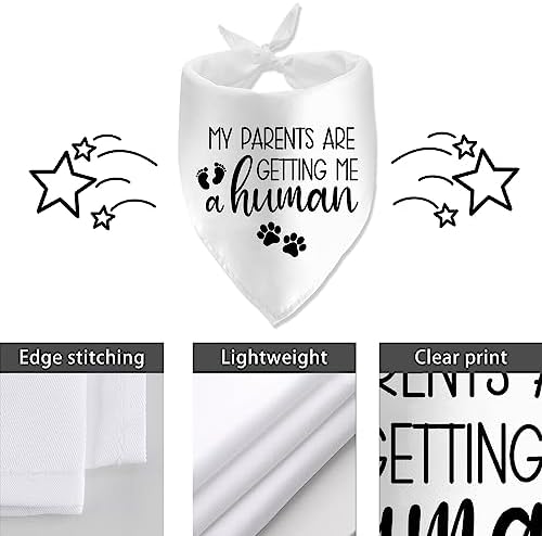 My Parents are Getting Me a Human Dog Pregnancy Announcement Bandana Pregnancy Dog Bandana for Dogs Pet Accessories for Dog Lovers Pregnancy Reveal Ideas