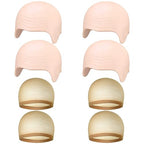 8 PCS Halloween Makeup Latex Bald Cap Think Bald Caps for Halloween Theme Party Cosplay for adults Women Men Bald Head Wig Cap Bald Hat Costume Accessory
