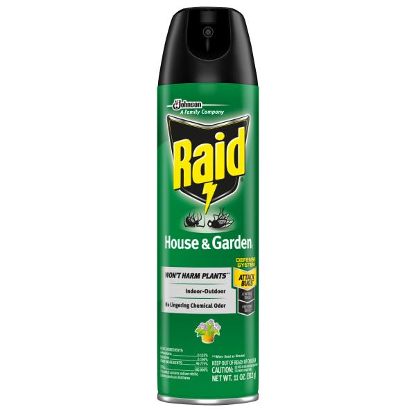 Raid House and Garden Insect Killer Insecticide Aerosol Spray - 11 Oz. (Pack of 3)
