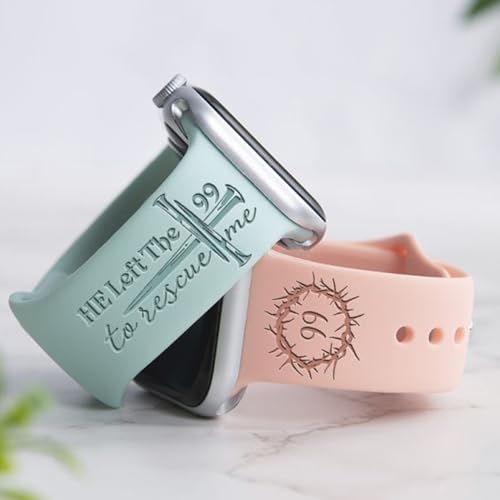 Christian Personalized Strap, Engraved Silicone Strap Bands 38mm 40mm 41mm 42mm 44mm 45mm 49mm Bible Quote Sport Band Replacement With Series 8 7 Se 6 5 4 3 2 1