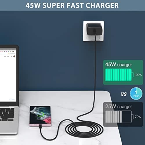 2025 New 45W Super Fast Charger USB C Android Phone Charger Fast Charging Replacement for Samsung Galaxy S25/S25 Ultra/S25+/S24 Ultra/S24/S24+/S23 Ultra/S23/S22/S20/S21/Note 10,Galaxy Tab, 6ft C Cable
