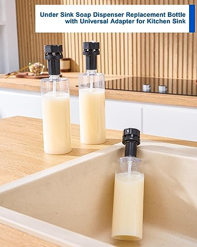 【Updated】 Soap Dispenser Bottle for Kitchen Sink Replacement - 500ML/17oz Soap Bottle - A Replacement for Your Soap Dispenser, Please Confirm The Adapter Maximum Connection Size Before