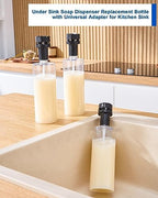 【Updated】 Soap Dispenser Bottle for Kitchen Sink Replacement - 500ML/17oz Soap Bottle - A Replacement for Your Soap Dispenser, Please Confirm The Adapter Maximum Connection Size Before