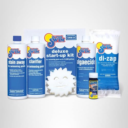 In The Swim Pool Deluxe Opening Chemical Start Up Kit - Above Ground and In-Ground Swimming Pools - Up to 15,000 White