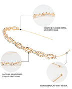 Wecoe 4 Pack AB Rhinestone Headbands Gold Metal Headbands Flower Girl Bridal Wedding Headband Crystal Headpieces Flower Leaf Butterfly Headband Formal Hair Accessories For Women Girls Gifts