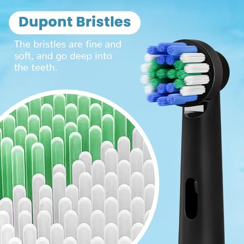 GENKENT 20 Replacement Heads, Toothbrush Heads Compatible with Oral B, Black