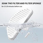 uahpet Official Water Fountain Filters Upgraded 6 Pack Replacement Filters & 12 Pack Replacement Filter Sponges for 67oz/2L Automatic Pet Fountain Cat Water Fountain Cat Water Dispenser