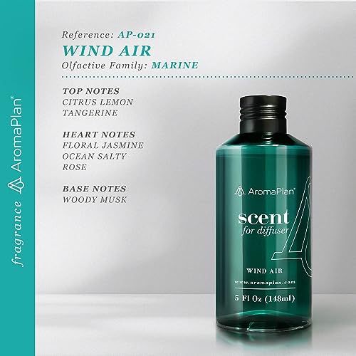 Aromaplan Hotel Scents Wind Air 5 Fl Oz, USA Fragrance- Home Luxury Aroma & Hotel Collection Diffuser Oil- Hotel Diffuser Oil for Aromatherapy- USA Made, Bigger Bottle, Bolder Aroma & Longer Lasting