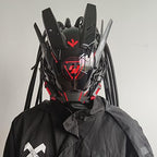 KYEDAY Punk Mask Cosplay for Men, Round Light with Braids Mask Cosplay Halloween Fit Party Music Festival Accessories